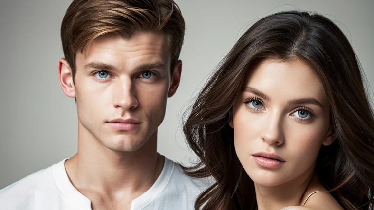 Typical Caucasian male and female portraits, (highest resolution, clear_image) wonderful, masterpiece