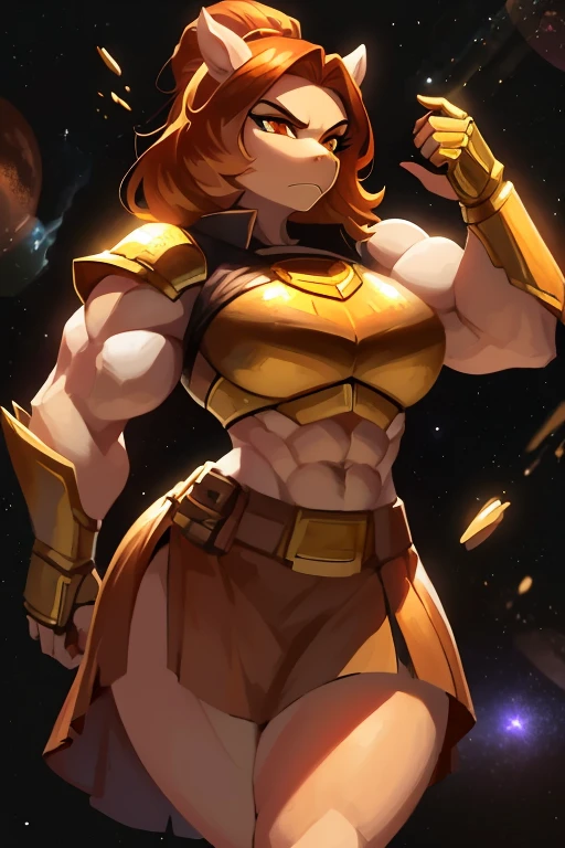 Saint Seiya,1girl in, red short hair,Spiral perm,all-fours ,top down bottom up, look back, High quality, leotard-like armor