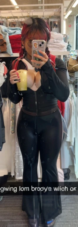 there is a woman taking a picture of herself in a mirror, tight outfit, tight attire, thicc, fit pic, thick, full body;, skinny waist and thick hips, physical : tinyest midriff ever, wearing black tight clothing, full body picture, she has a jiggly fat round belly, wearing tight suit, full body length, mirror selfie, beautiful girl, Big tits, huge , no clothes, sexy, cute, minimal clothes, thick, bbw, chubby stomach, thick nipples, nipple piercings, large areola, hard nipples, piercing through shirt, nipples hard through shirt, busty, major cleavage, naked, ripping through top, spilling over sides, bra too tight, giant , extra wide hips, upper body zoom in, showing off huge , fat stomach, see through top, fat bbw, large areola showing, thick thighs, wide hips, fat stomach, extra wide hips, bbw, showing waist, grabbing body to show off, filipina, cute, chubby stomach, nipples poking out




