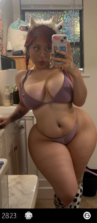 woman in cow print pants taking a selfie in a mirror, campy. cow costume with udders, 2 4 year old female model, coirl, 2 , 2 3 years oldwo - piece swimsuit, 21 years old, she has a jiggly fat round belly, 3 0 years old woman, 30 years old woman, mirror selfie, beautiful girl, Big tits, huge tits, no clothes, sexy, cute, minimal clothes, thick, bbw, chubby stomach, thick nipples, nipple piercings, large areola, hard nipples, piercing through shirt, nipples hard through shirt, busty, major cleavage, naked, ripping through top, spilling over sides, bra too tight, giant tits, extra wide hips, upper body zoom in, showing off huge , fat stomach, see through top, fat bbw, large areola showing, thick thighs, wide hips, fat stomach, extra wide hips, bbw, showing waist, grabbing body to show off, filipina, cute, chubby stomach, nipples poking out, cow bikini