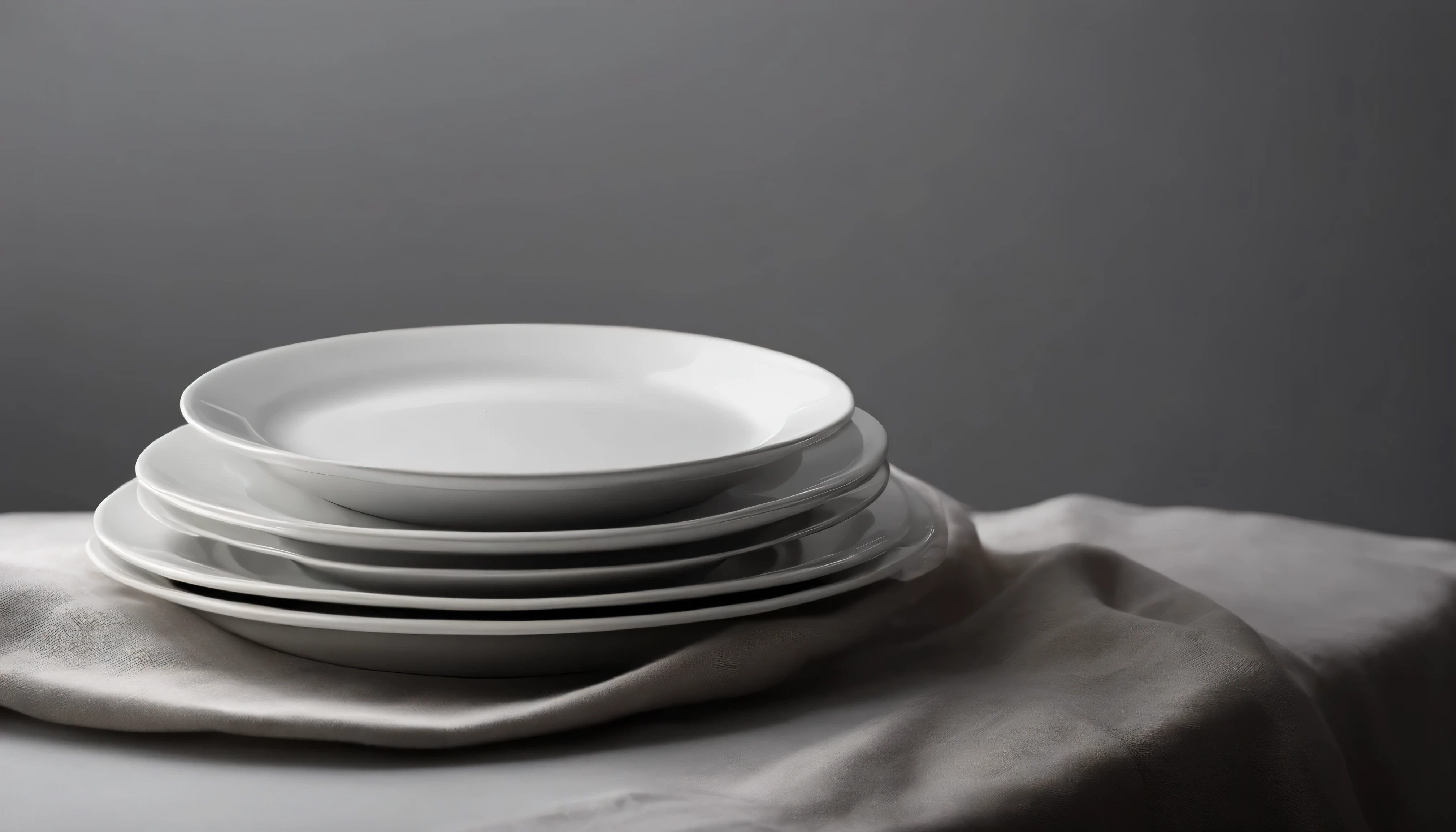 a single empty plate standing on a light gray background,  best image, sharp focus, highly detailed, brandless, no one,