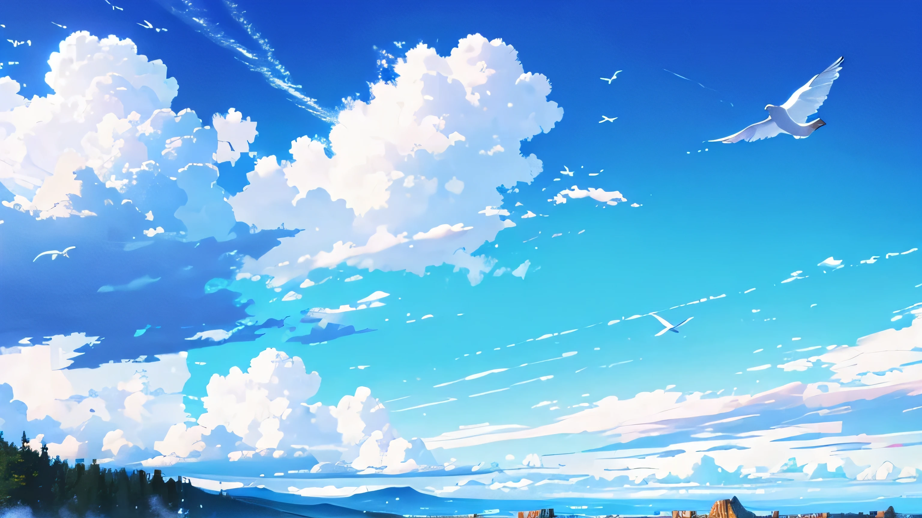 high resolution,High definition,high quality,landscape,realistic,Blue sky,white bird