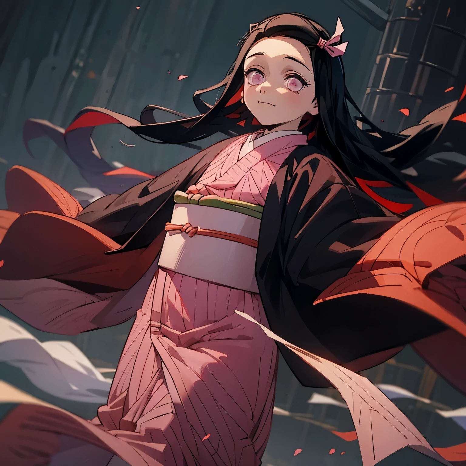 kamado nezuko, damon slayer,pink kimono 