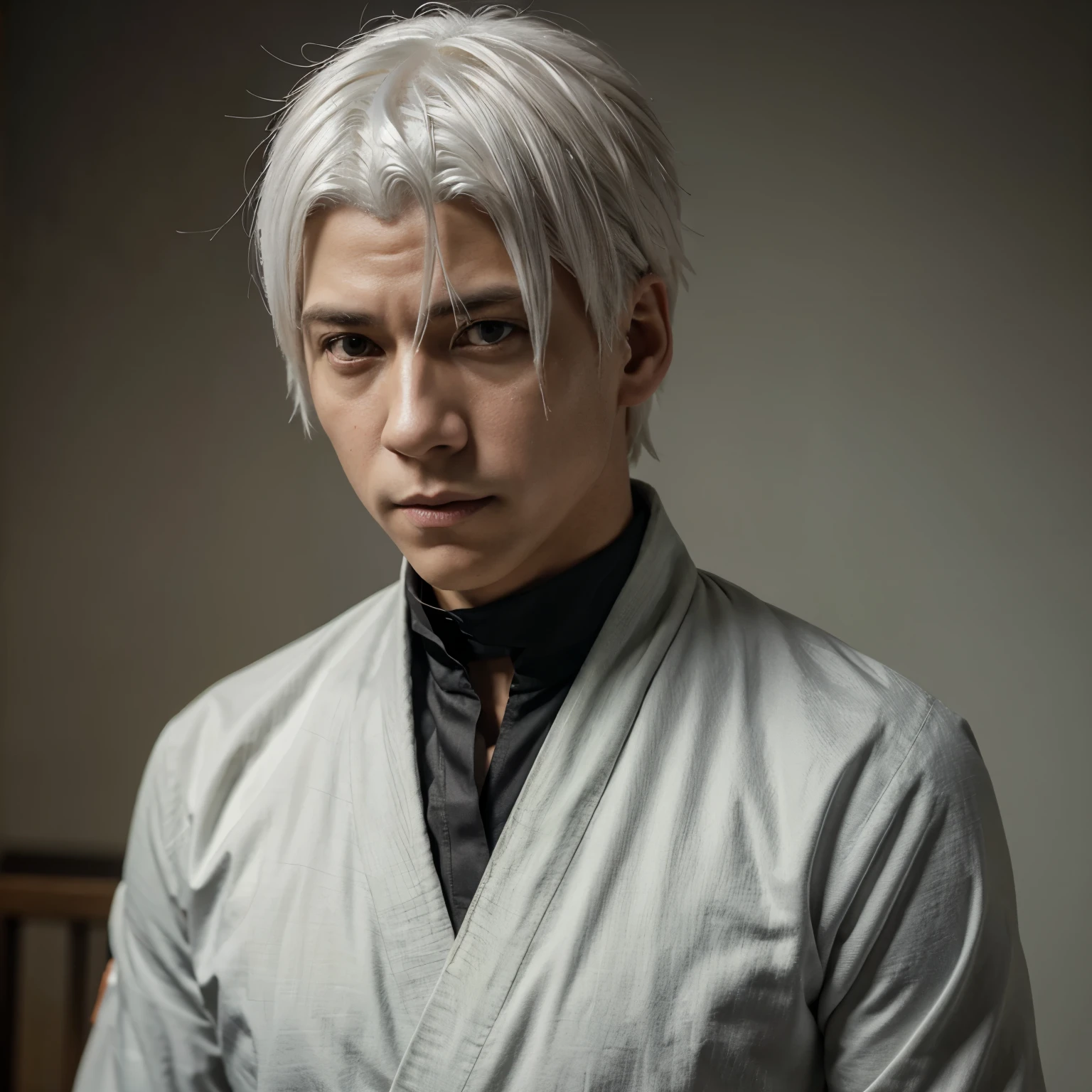 Play a young male character with white hair in the jujutsu kaisen universe controlling puppets 