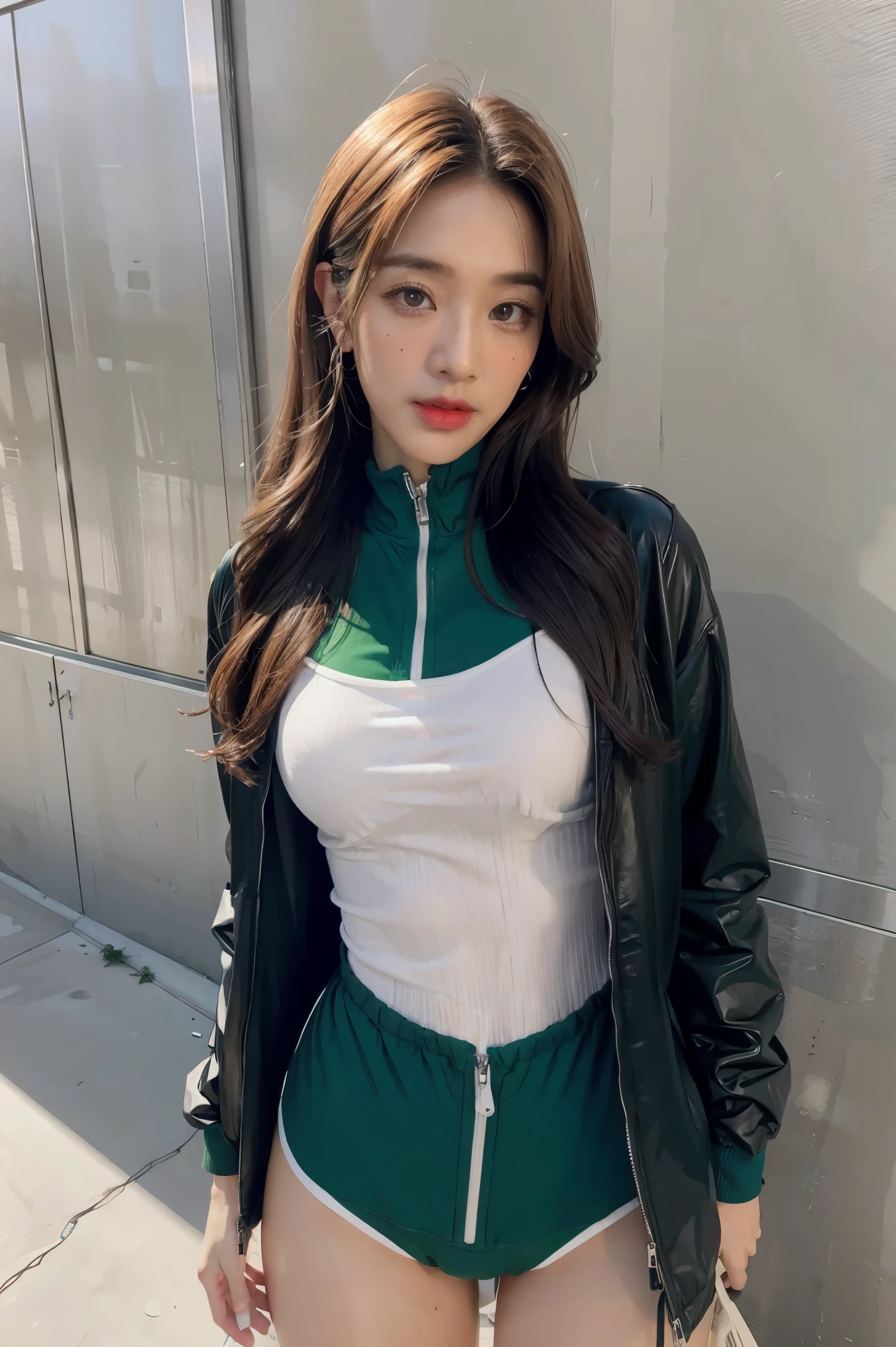 (masterpiece), best quality, perfect face, expressive eyes, 1girl, green lantern suit, 