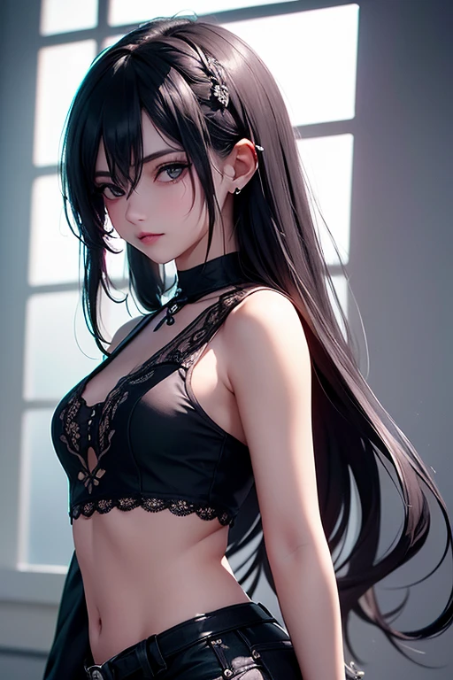 (masterpiece), best quality, expressive eyes, perfect face, ((ultra detailed)), ((perfect anatomy)), ((professional lighting)), perfect body, beautiful, (((nsfw))), beatiful eyes, aheagao face, ((black micro bikini)), intense black hair, jojo pose, hands on head, hand behind head,, detailed eyes, perfect eyes, detailed anatomy, stand up, disgust, green skin