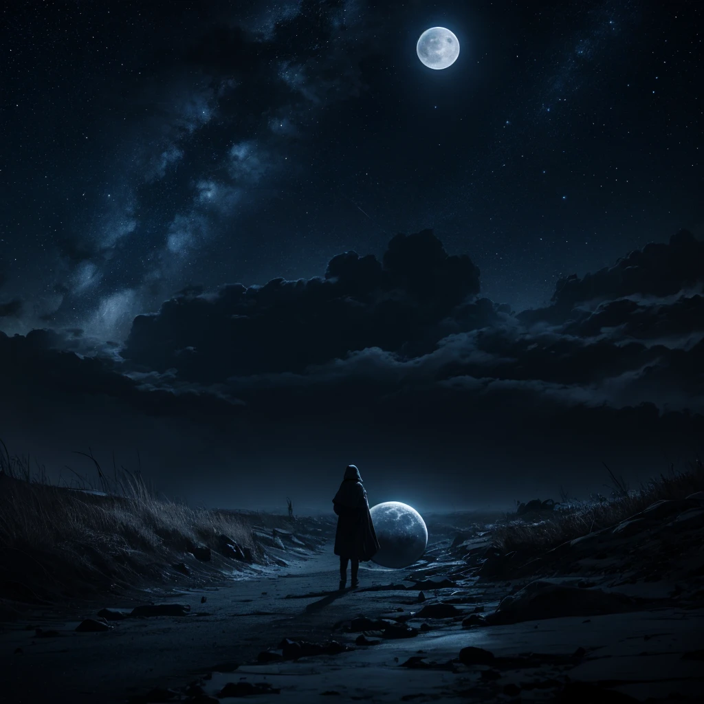 moon, death, darkness, night, stars