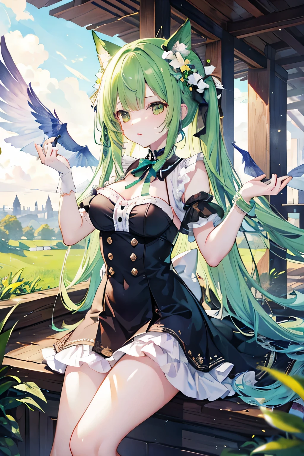 Green-haired eight-winged angel
