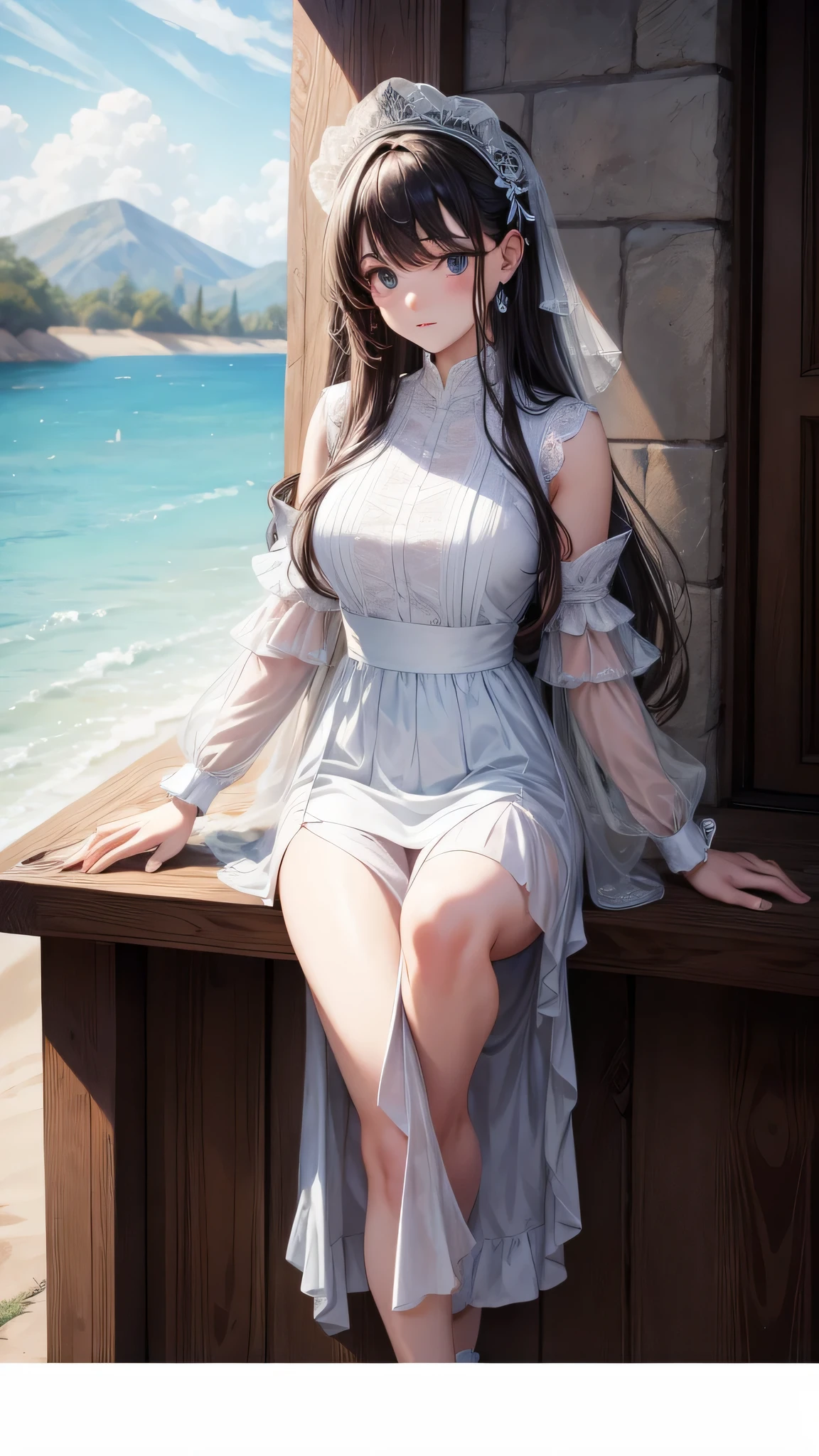 masterpiece、highest quality、8k、Super detailed depiction、1 girl、beautiful girl、white clothes、