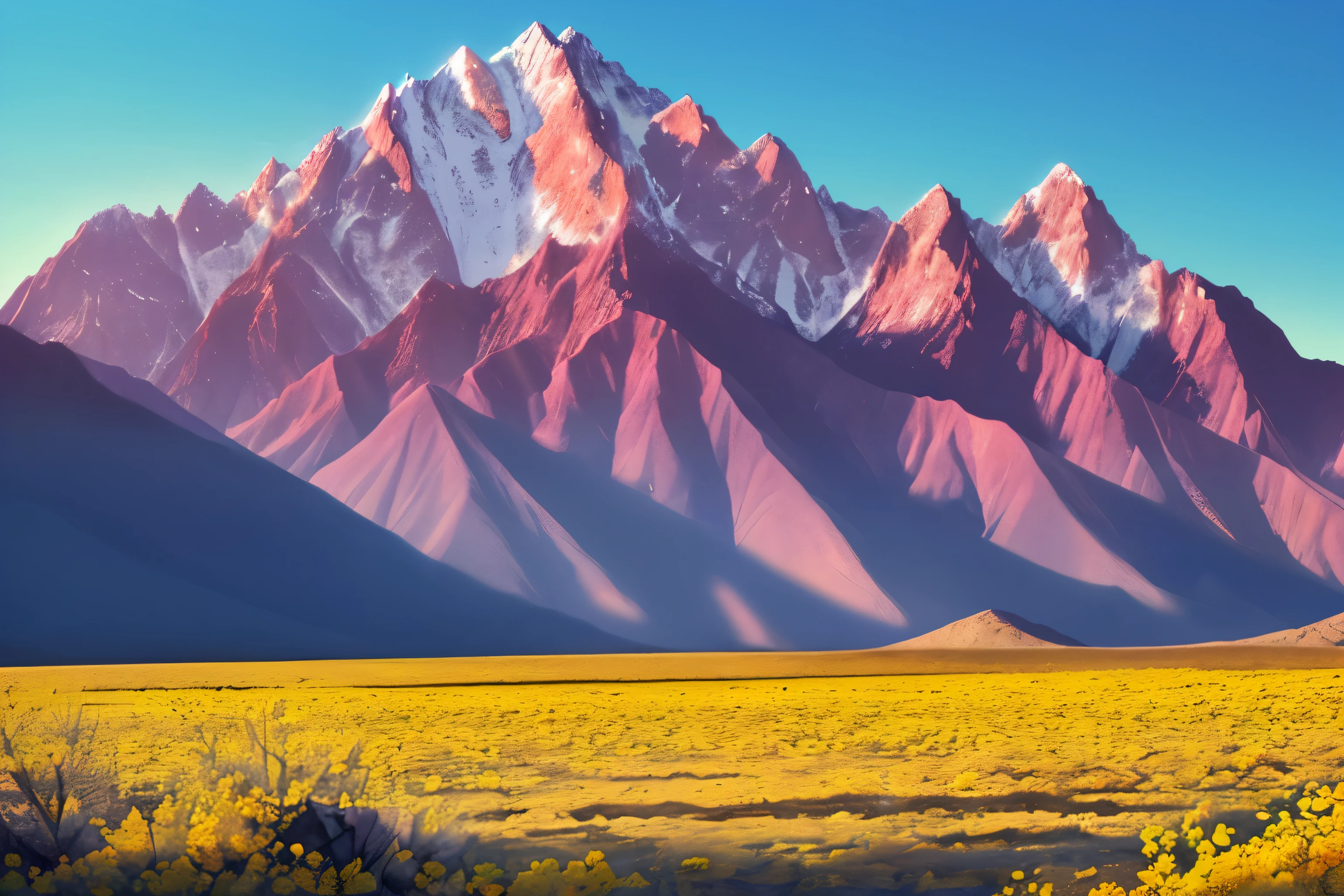 spring mountain sun shining background image