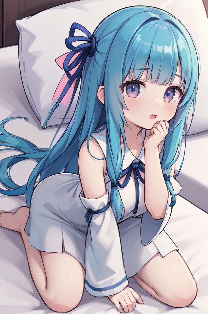 (((full body))), (highest quality:1.2), alone, 1 girl, kotonoha aoi, ((blue hair)), smile, looking at the viewer, hair ribbon, white dress, removed sleeve, wide sleeve, bare shoulders,  (((spread legs onbed))),(((vaginal,sex))),(((cum in pussy))),(((from above))), (((lying on bed))),(((white bed sheet))),(((lie on the pillow))),(((perfect anatomy))),(masterpiece:1.0),(Highest_quality:1.0),detailed,highly detailed,ultra detailed,extremely detailed CG,super high resolution,4k,super detailed, photograph,high resolution,8K,HDR,Highly detailed CG Unity 8k wallpaper,super detailed skin,detailed beautiful eyes,detailed beautiful face,detailed beautiful face and eyes,very detailed background,perfect,lighting,colorful, bright_front_face_lighting,shiny skin,(highly detailed background),looking at the viewer,(Focus on her face), solo, upper body, looking at viewer, upper angle, perfect quality, good quality, masterpiece, HDR, UHD missionary position,masterpiece,best quality,detailed,highly detailed,ultra detailed,extremely detailed CG,high resolution,8K,super detailed skin, ((detailed beautiful eyes)),detailed beautiful face,detailed beautiful face and eyes,very detailed background,highly detailed background,(front view),(((super big breasts))),looking at viewer,The girl&#39;s breasts aren&#39;t exposed at all., You can clearly see that she has very large breasts.,((kawaii)),((orgasm face)),