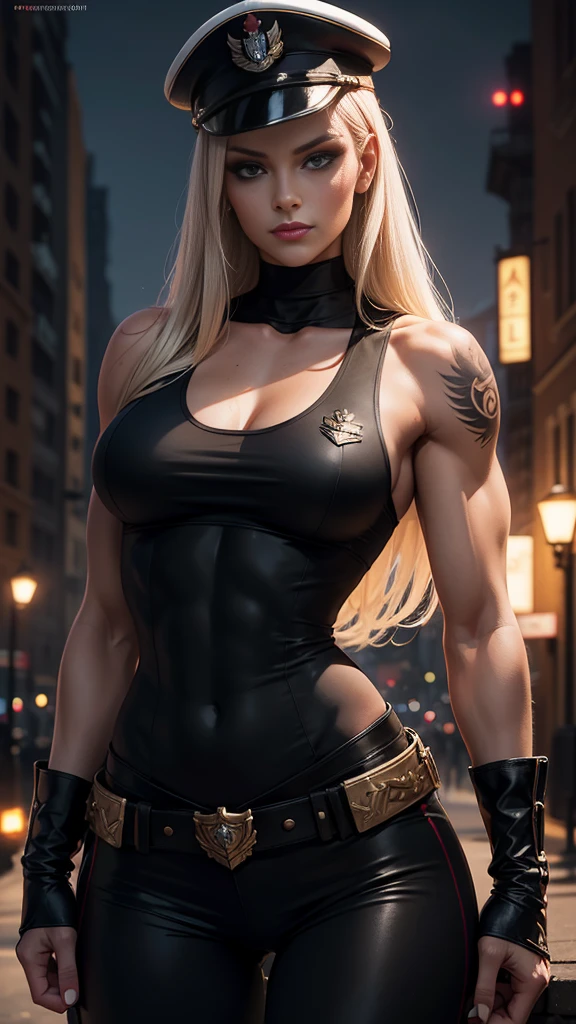 ((Black Canary is on the rooftops of the city at night)), (Canari Negro tem rosto caucasiano), (Black Canary is wearing long stiletto boots), (Ela esta usandojaqueta preta curta de couro), ( She is wearing a black low-cut sleeveless swimsuit), (She's wearing fishnet pantyhose)), ((BLACK CANARY SUPERHEROINE DC Comics, correndo heroicamente)), ((Black Canário Heroic pose)), (She has a confident expression, um rosto vigilante), ((Black Canary tem cabelo loiro, ela tem cabelo longo)), ((Black Canary is wearing a thick metal necklace around his neck)), Usando maquiagem pesada no rosto. (Your clothes are immoral, your clothes are indecent)(obra-prima, melhor qualidade) 1.5, 1girl, sozinho, (sexy, mulher bonita, rosto perfeito, olhos perfeitos) corpo inteiro, ((cabelos loiros)). ((High Definition Face)), ((His skin is white, His skin is white))