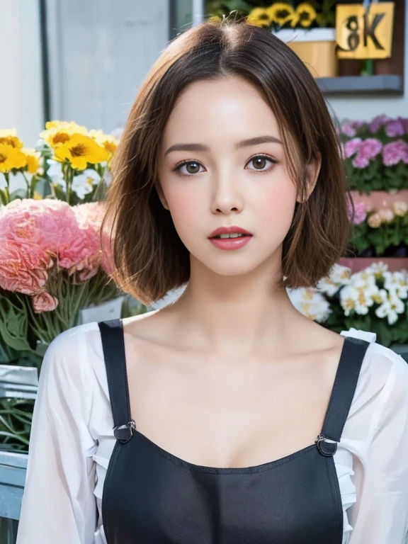 Japanese actress Asami Mizukawa、Transparent beautiful skin、Cool impression with long eyes、speak slowly and carefully、hidden core strength、Black hair suits you、Makeup that is not too flashy、Makeup looks natural too、Beautiful posture、a small face、The nasal muscles are passing through、The corners of the mouth are turned higher than the width of the head、Less than one third of the vertical width of the face、The border between the eyebrows and the base of the nose is deeply concave、The distance between the left and right eyes is、、、narrower than the width of one eye、distance between eyes and eyebrows、Narrower than one vertical width of the eye、The outline is、Oval or long type、The shape of the jaw resembles an upside down 、Hairstyles、natural one-len、(masutepiece, top-quality、high-detail:1.4、Very attractive beauty、Add intense highlights to the eyes、Look firmly at the camera:1.4、A beautiful woman full of charm、Ideal ratio body proportions、Perfect Anatomy、Brunette Short Bob Hair、Lustrous hair、lipgloss),1girl in, 独奏, Light brown shiny hair, muffler,realisitic, looking at the viewers、Tilt your head slightly, Bright colored crystal light blue eyes, short shiny hair、 White turtleneck outfit with a hole in the center of the chest,Sexy white turtleneck knit sweater with a round hole in the middle of the chest、 s lips, lipgloss, The upper part of the body、big eye、Lashes、The face is a little red、Embarrassing)、((italian road in winter、Absolutely beautiful bangs:1.4))、((big eyeのショートヘアー、Put very strong highlights in your students、{Gigantic|Big|Huge|Mega} breasts:1.4、very Bigger breasts、gazing at viewer、Very beautiful beauty、Put your ears out、long neck、little smiling、Beautiful teeth、Open your mouth and smile、Heart-shaped pupil))、28 year old、Very cute supermodel、