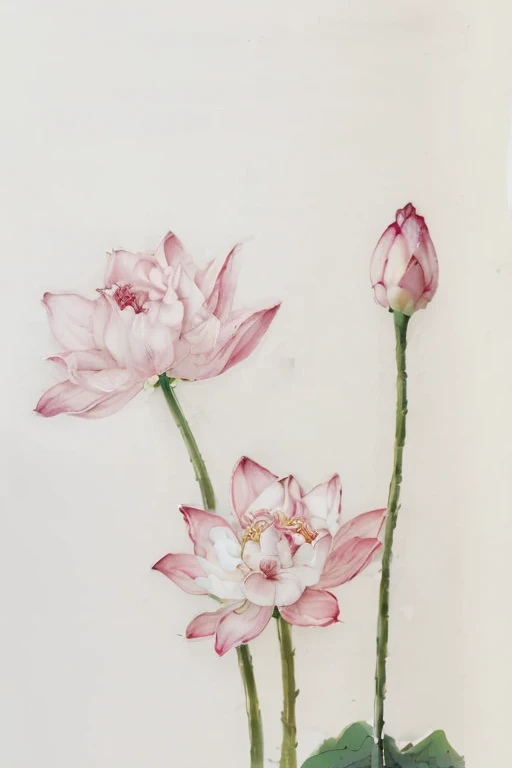 There are two pink flowers in the vase on the table, author:Liao Zhichun, lotus, author:Julian, lotus, 与lotus, author:GUO Chun, by Shen Quan, author:Li Meishu, author:Li Zai, lotus, author:Dai Xi, author:Li Kan, author:Xia Shuwen, author:Shen Zhecai