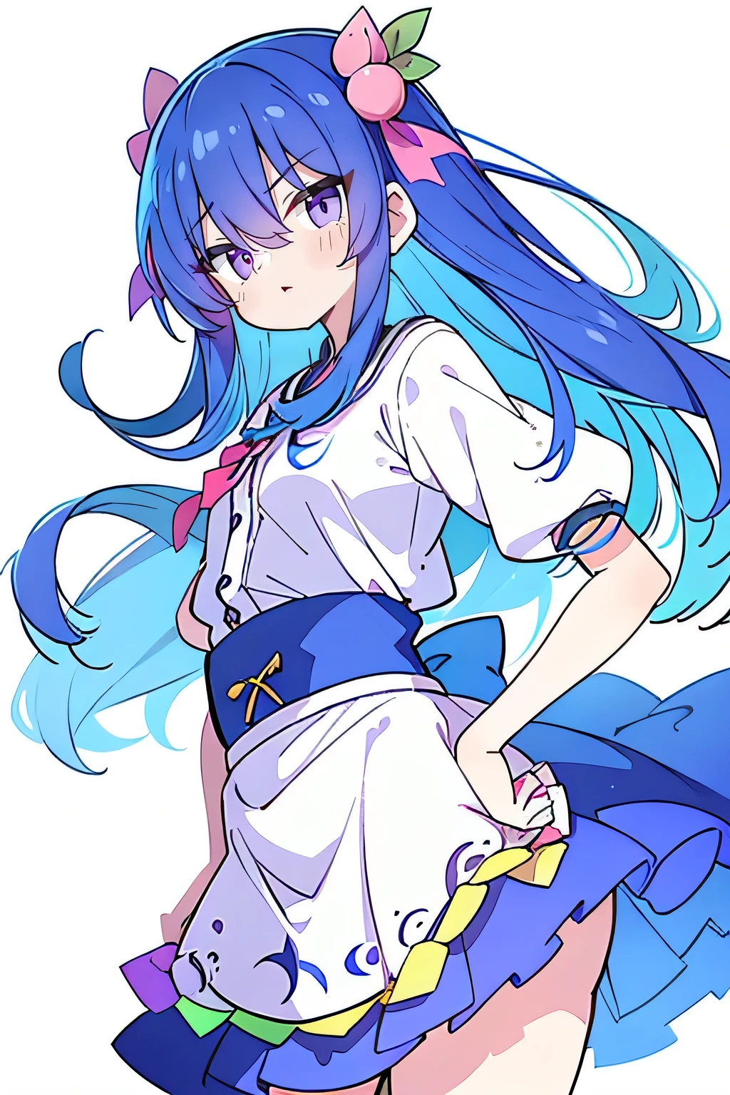 (masterpiece),best quality, expressive eyes, perfect face, 1girl,
Put your hands on your waist,fair, Gorgeous,Japanese cartoons,girl,lola,Hina Angel, blue hair, blue haired, floating clothes,Grab your waist, Grab your waist, hands on hips , hands on hips,sit, sit on ground, Legs on the ground, flat chest