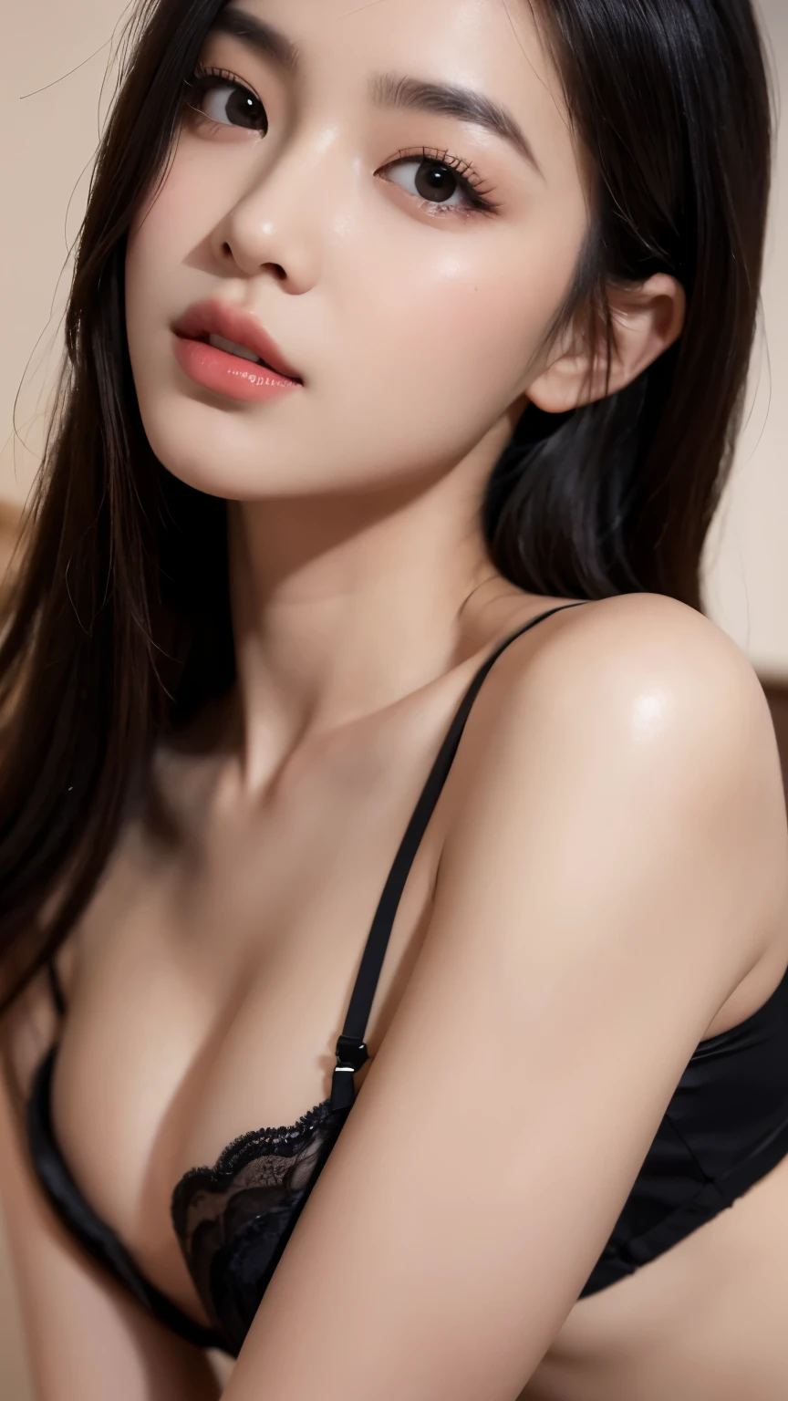 Lingerie,full body, beautiful sexy vietnamese girl, 16k image, very detail image, wearing lingerie , black eyes, Heart lips, Charming expressions, Extremely detailed and realistic photos. sharp focus. Extremely detailed photos, Skin details, Face details, Hair details, Thoracic area details. black eyes, wide open, Look straight at the camera, Very detailed eyes, very wide open eyes. two eyes equal, very balanced, Affectionate gaze, The sides of the chest are proportional, Erotic, Extremely realistic photos, Realism, (raw photo), Extremely detailed photo,