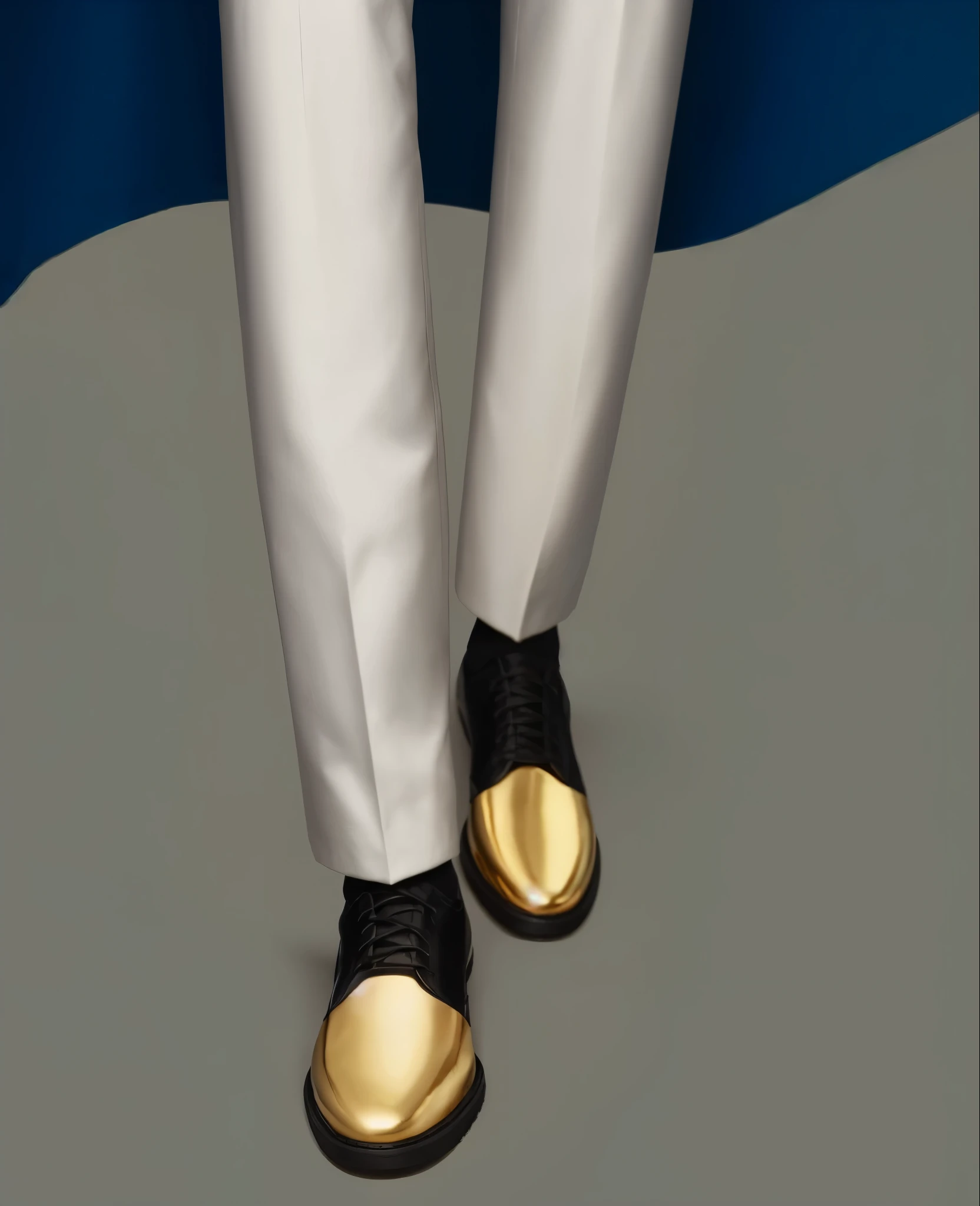 reference sheet: 1.8, great details, high quality, masterful work, Tall Boy, Beautiful face, Long white pants, art, (masterpiece, A high resolution, high quality: 1.2), complex parts, cinematic lighting, clear focus, depth of field, black shoes with gold toe
