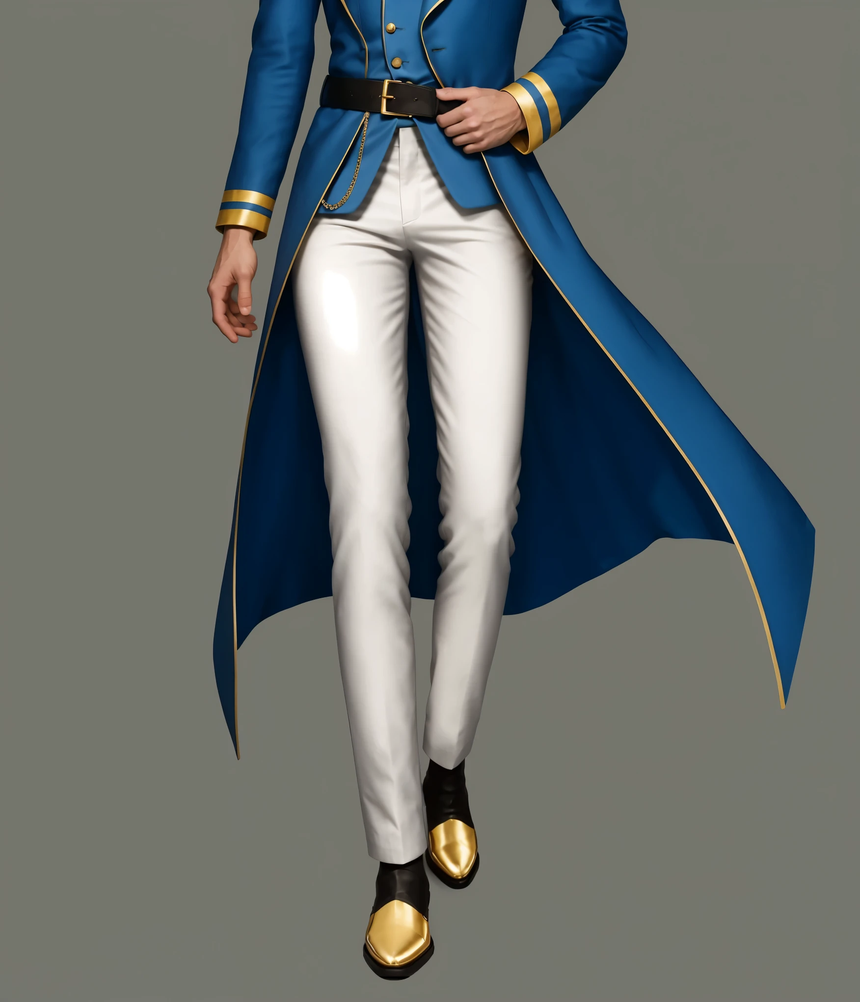 reference sheet: 1.8, great details, high quality, masterful work, Tall Boy, Beautiful face, Long white pants, art, (masterpiece, A high resolution, high quality: 1.2), complex parts, cinematic lighting, clear focus, depth of field, White pants