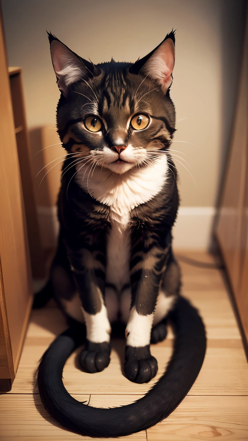 Gato chorando com um filhote no colo
