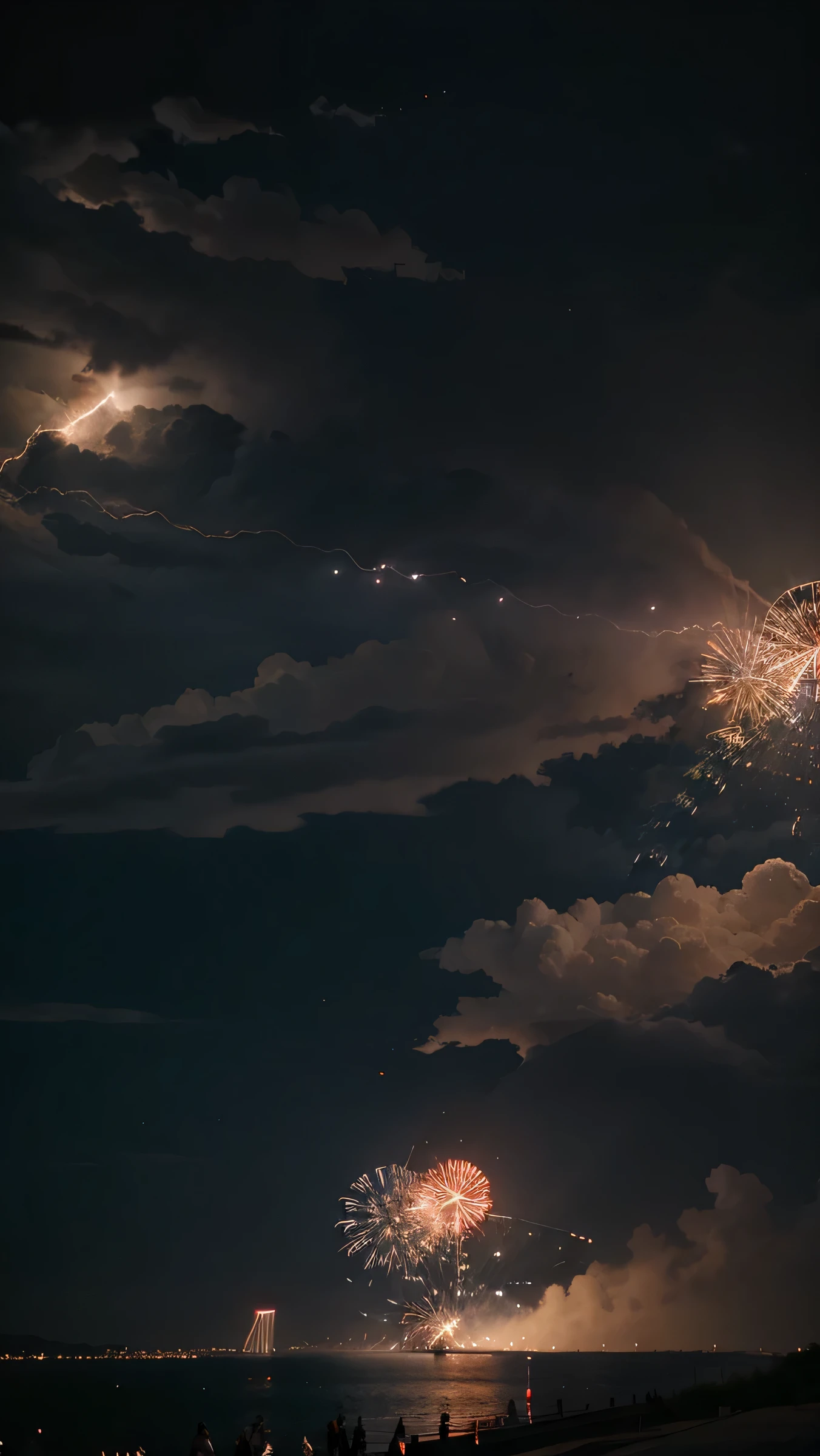 the fourth of july celebration. 3 point cinematic lightning, 50mm lens.