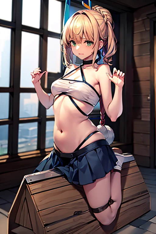 table top, highest quality, High resolution, CC saver, blonde hair, green eyes, Ahoge, (スクールwater着:1.3), frown,, 1 girl, Trojan horse, Crotch rubbing, thought-provoking liquid, shibari,, table top, highest quality, very detailed、(put your hands behind your back:1.5)、nffsw, big breasts, female focus, full body, juice, Sweat, (Straddling a Trojan horse:1.3)、bright、is crying、open your mouth、(pool:1.3)、enlightenment、 レイノpool、 pool, poolサイドで, tiled floor, indoors, window, water, ,blurry_background, Depth of the bounds written,