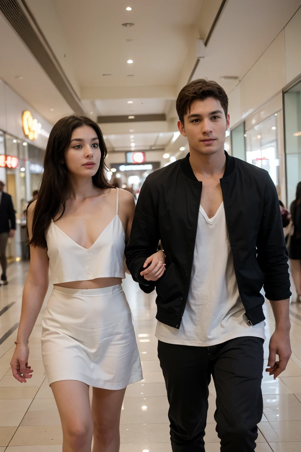 Couple in Australia they are rich the girl was Long black hair, rich the boy was handsome and rich hot and short hair they are in the mall to attend symposium