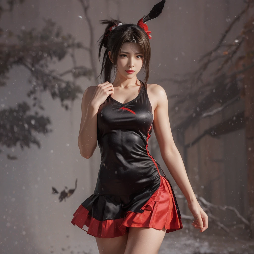 Mai shiranui, (melhor qualidade,ultra-detalhado),(Realista:1.37), rosto bonito e detalhado, Textura ultrarrealista, rosto delicado, athletic body, cores vivas. High definition, 8K