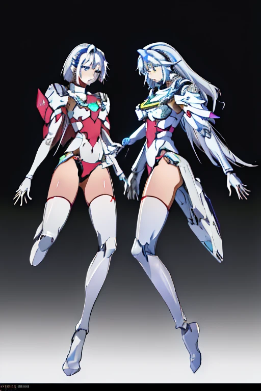 masterpiece,
high quality,
2 female robots,
duo,
Both have human faces,
Both have perfect faces,
(最high quality),
((masterpiece)),
(very detailed: 1.3),
3D, {(2 female robots)},
{(Both have human facesの顔)},
{(Both of them are all machines except for their faces.)}, (Internal skeleton exposed),
unarmored waist, body a futuristic white gundam mecha,(gundam),
with headgear, With V fins , armored shoulder, Equipped with armor under the armpits, The legs are feathered, Dark blue internal skeleton, Equipped with two marine thrusters on the back, Ocean thrusters are symmetrical, On the calm waters of Iceland, flying, They are showing each other their bodies, focus on the eyes,