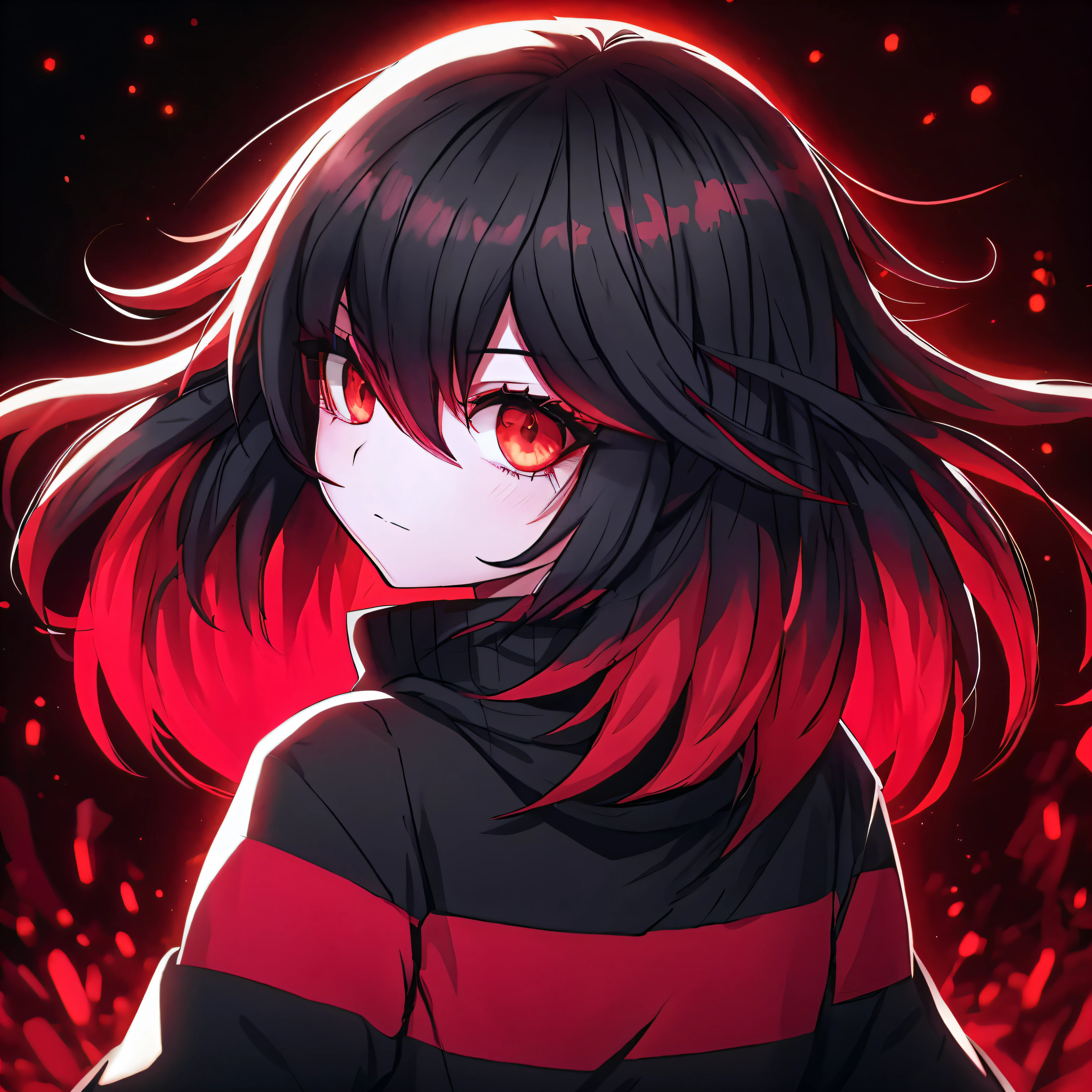 anime, anime girl, black hair, red eyes, black background, portrait gapmoe yandere grimdark, akane owari danganronpa, gapmoe yandere grimdark, yandere, demon anime girl, anime moe artstyle, gapmoe yandere, with red glowing eyes, ryuko matoi, anime style 4 k, with glowing red eyes