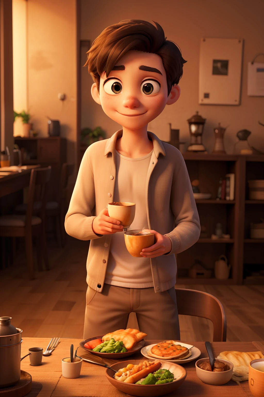 Go home and have dinner alone in the evening
