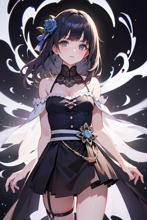 absurdres, RAW photo, extremely delicate and beautiful, masterpiece, Best Quality, ultra high resolution, 32k, hyperrealistic, ultra-detailed, detailed description, pale skin, 20 years old, detailed beautiful face and eyes, tearful mole, earring, very huge round breasts, short medium hair, wavy hair, (full body shot), alone, Mysterious nun, ((combat armor costume)), Weapons with a cross motif,