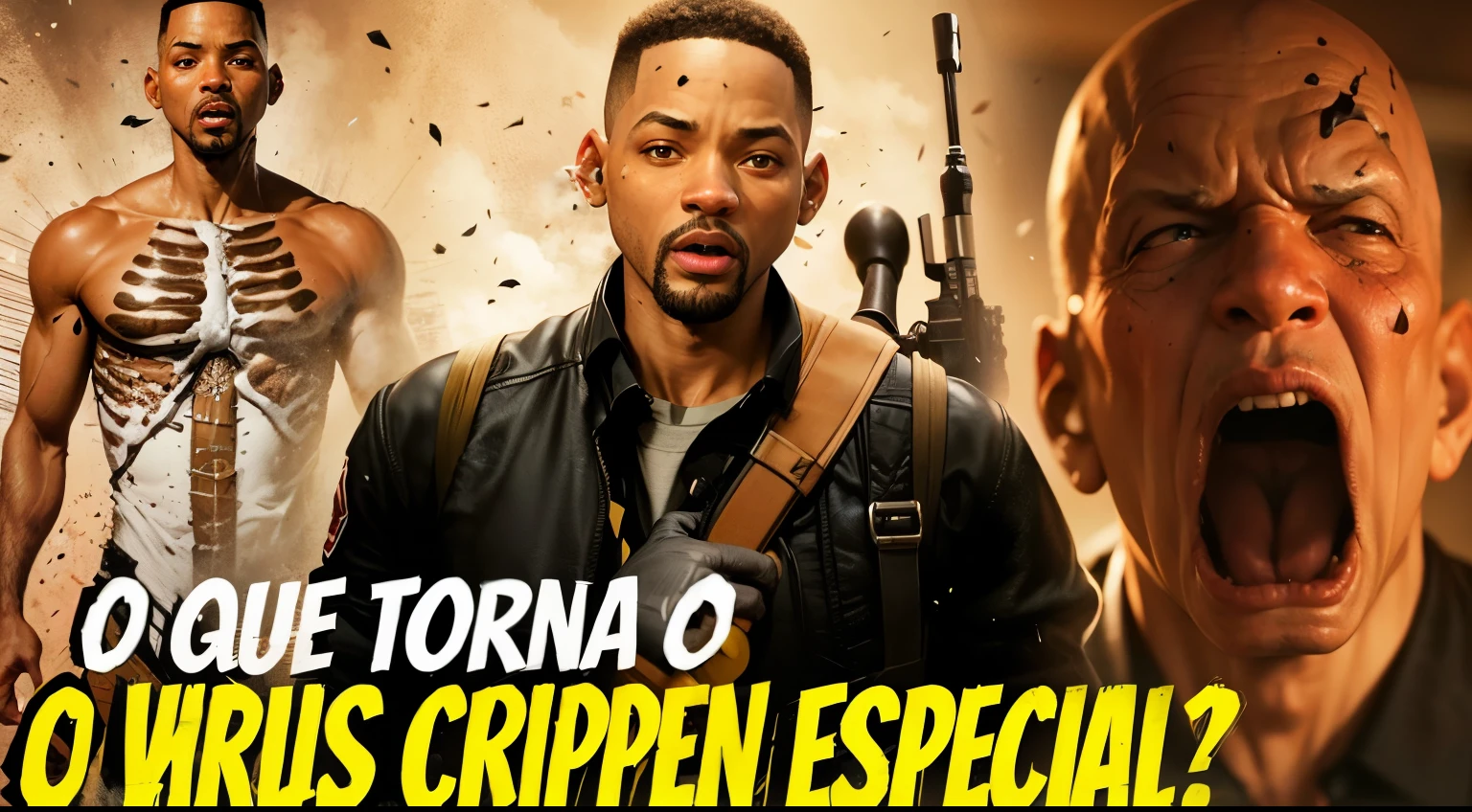 um close de uma pessoa com uma arma e um esqueleto, Will Smith, hd'', Drew Struzan Tomasz Alen Kopera, miniatura do youtube, Will Smith realista