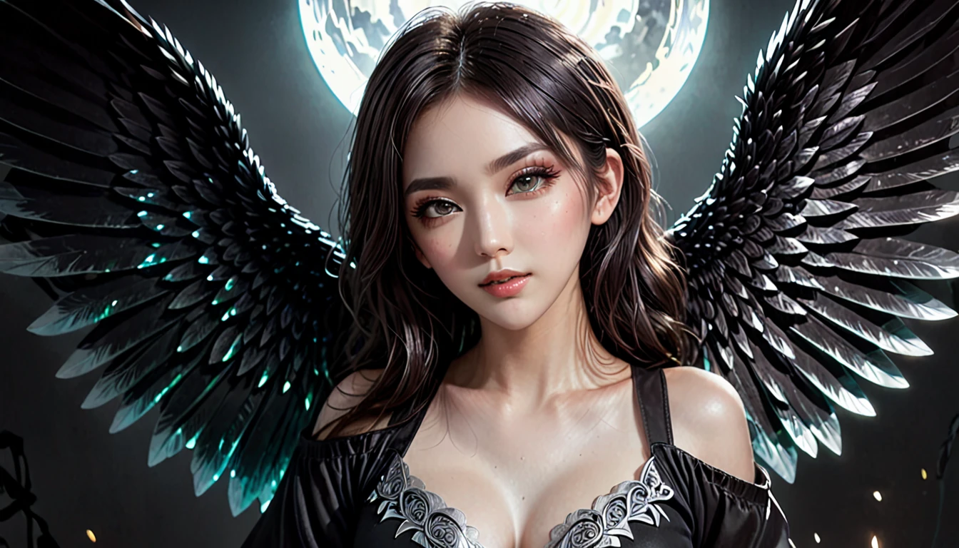 man who is 20 years, white race, masculine features, the most beautiful man, long jet black hair, hunting dark purple eyes, angel beauty, angel, eyes hunting, hot body, sexy, passionate 