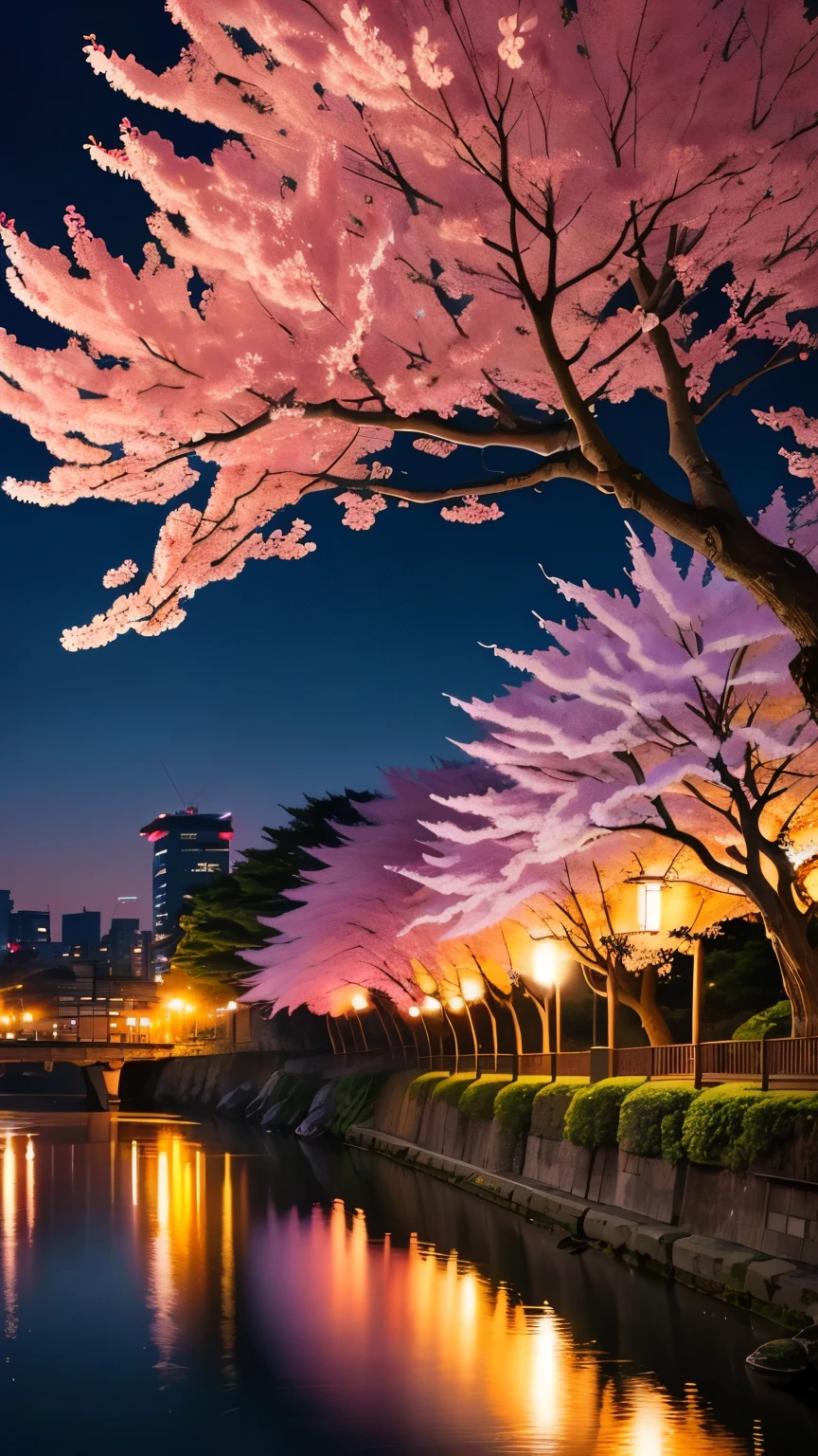 Imagem da cidade tokyo , the night with sakura trees