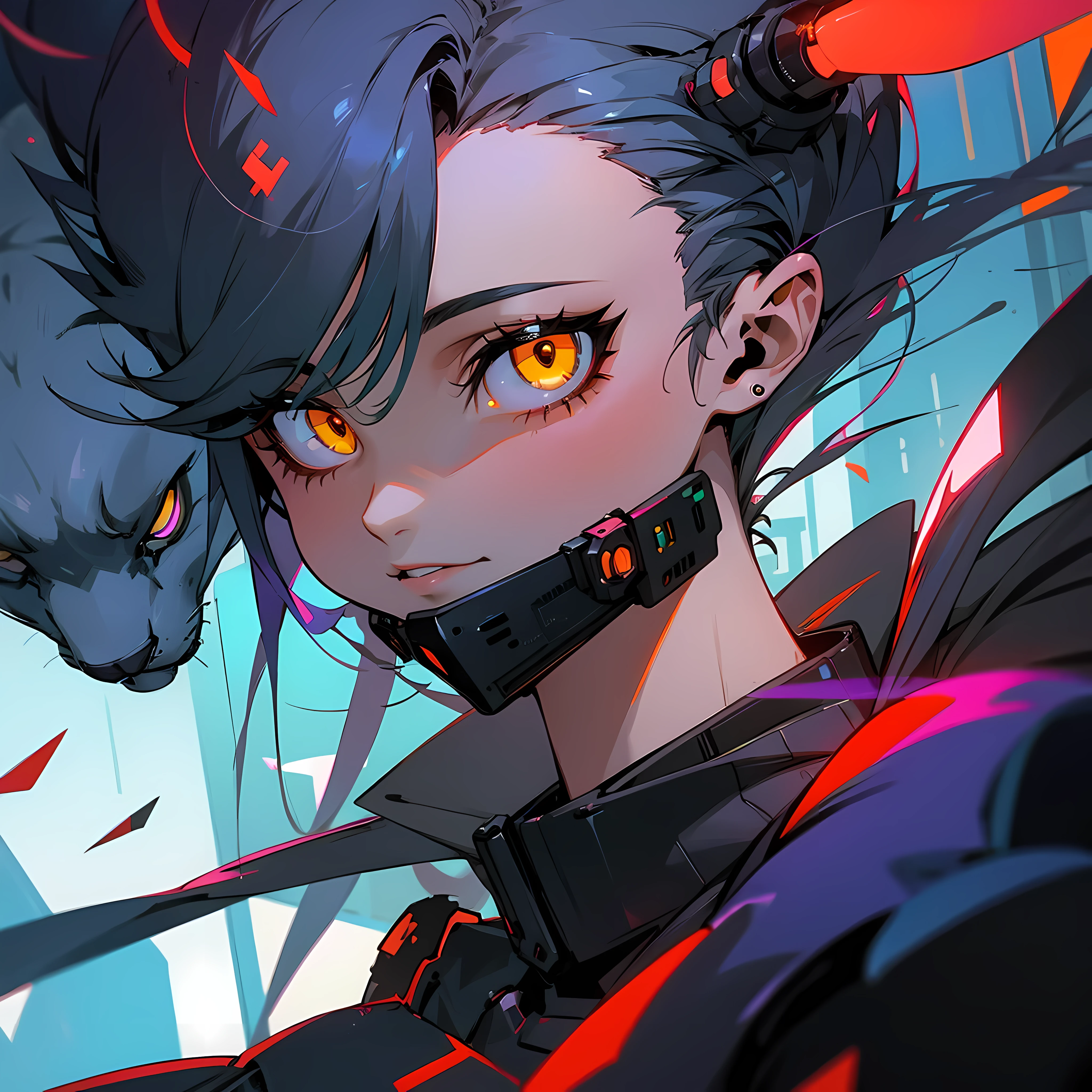 Garota gato Cyberpunk