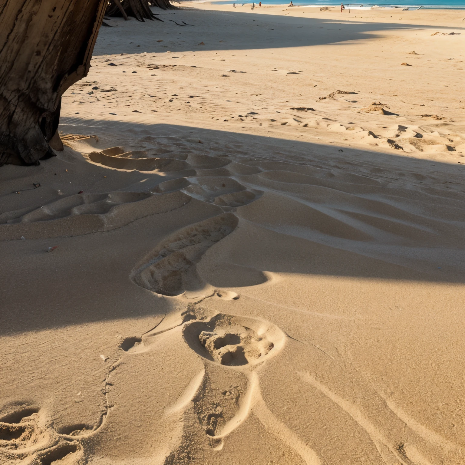 Now create the same sandy beach area but without the girl
