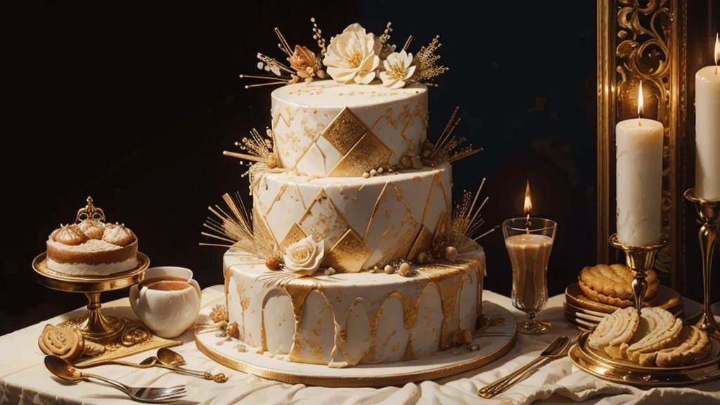 pie, biscuit, cream, Beautiful jewelry, unusual cake, beautiful cake, multi-tiered cake, A big cake, cake with incredible decorations