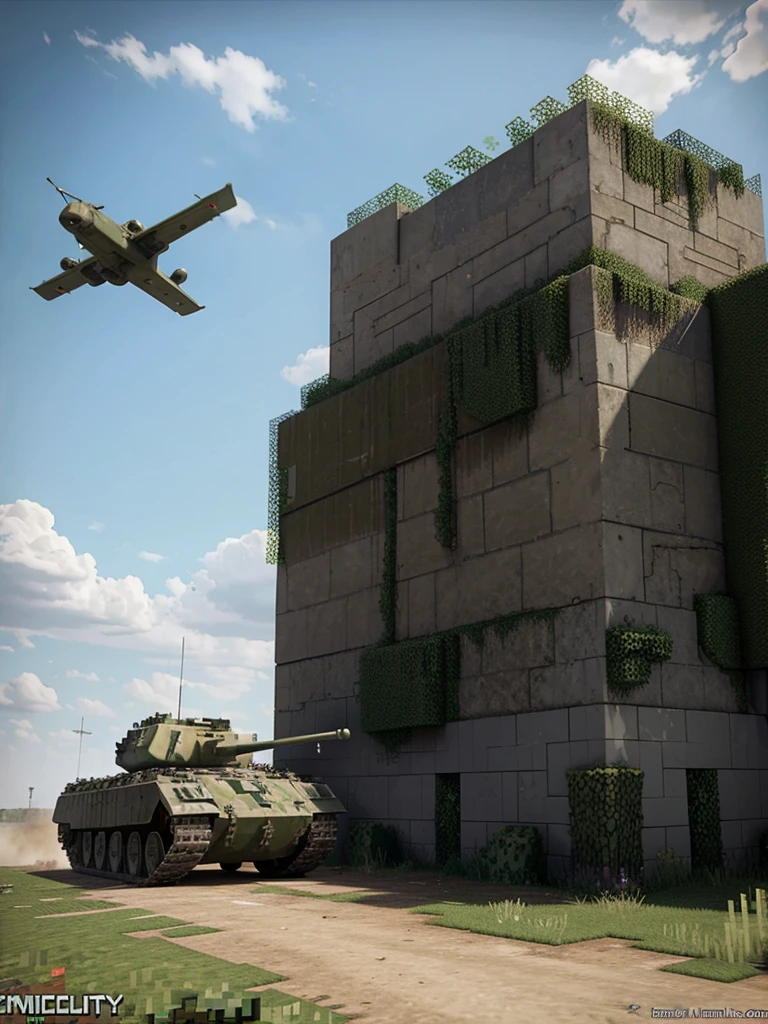 Minecraft call of Duty version in battle with tanks and planes