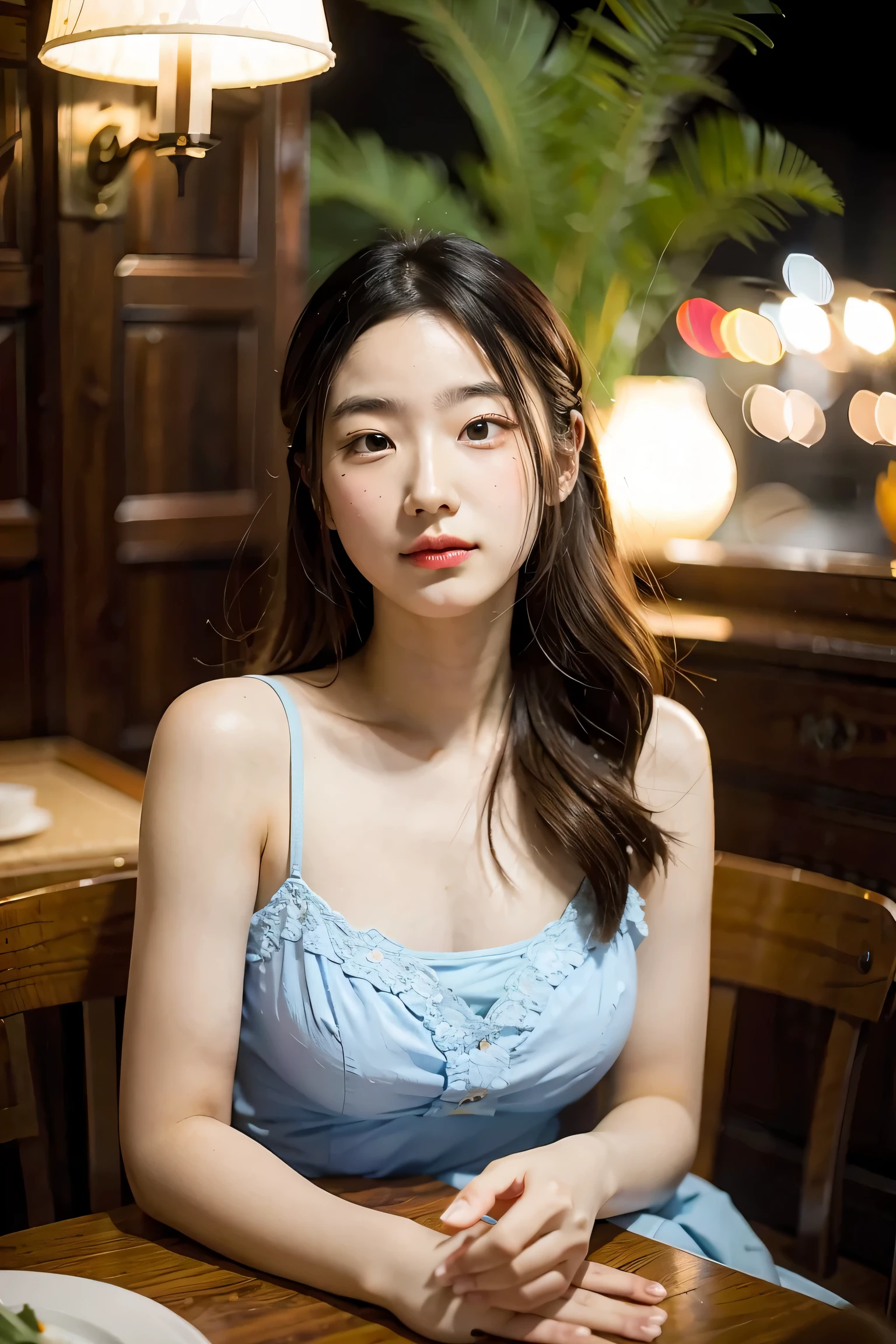 (realistic:1.37), vibrant colors, soft lighting, flowers, flowing hair, elegant posture, enchanting gaze, serene atmosphere, delicate details, tabletop photography