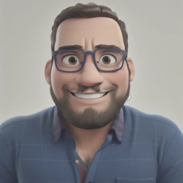 Um homem estilo disney pixar, de boina, oculos, alta qualidade, melhor qualidade 