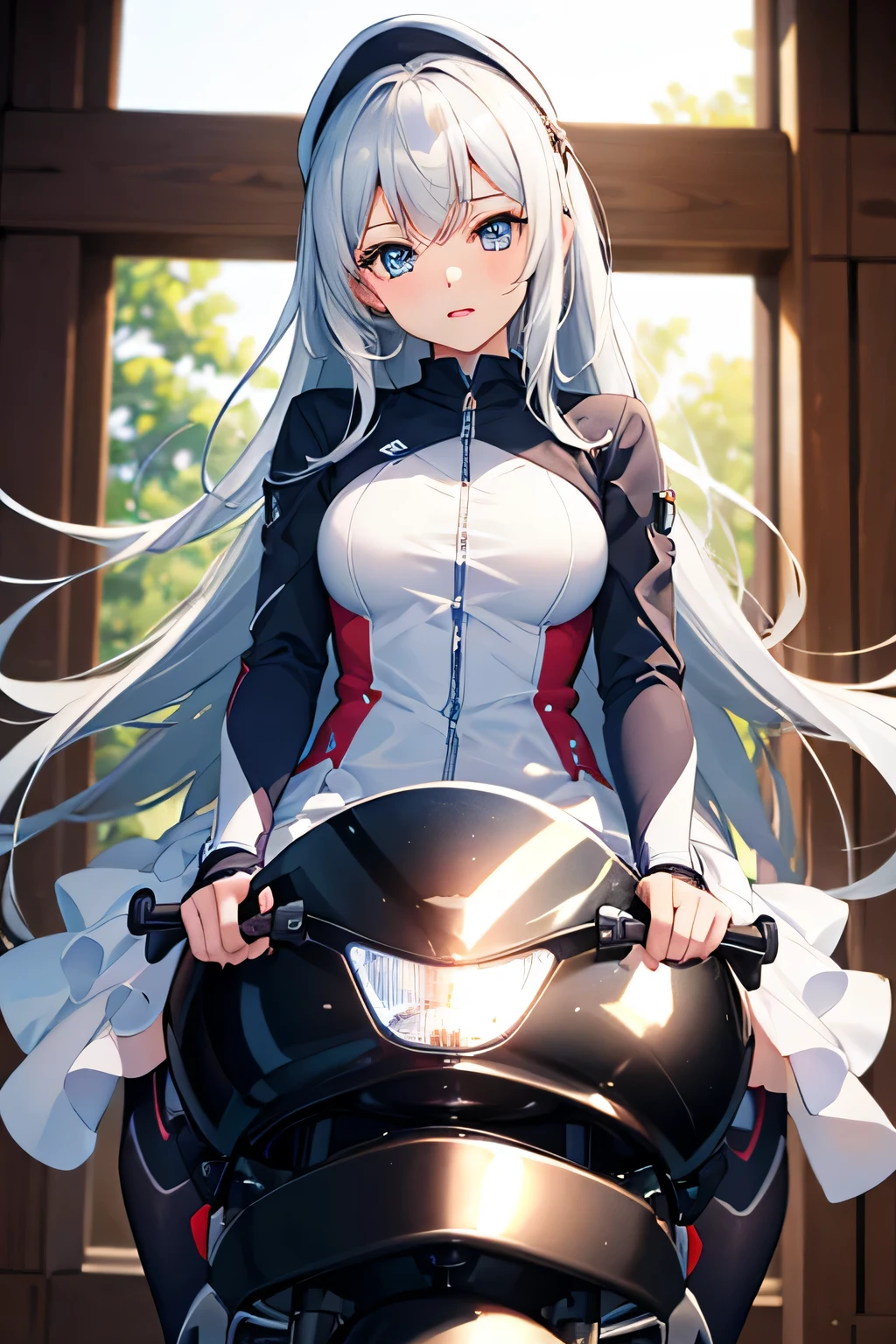 ((best quality)), ((masterpiece)), (detailed), perfect face, whole body, girl, riding machine