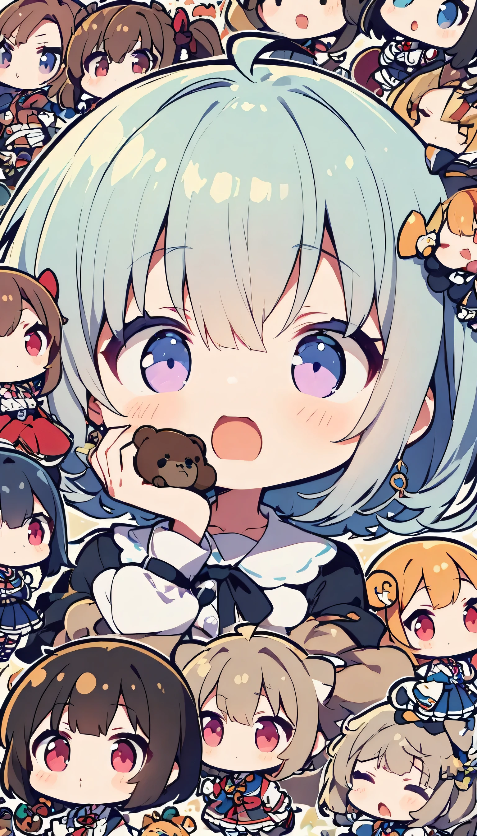 9 different chibi anime girl avatars