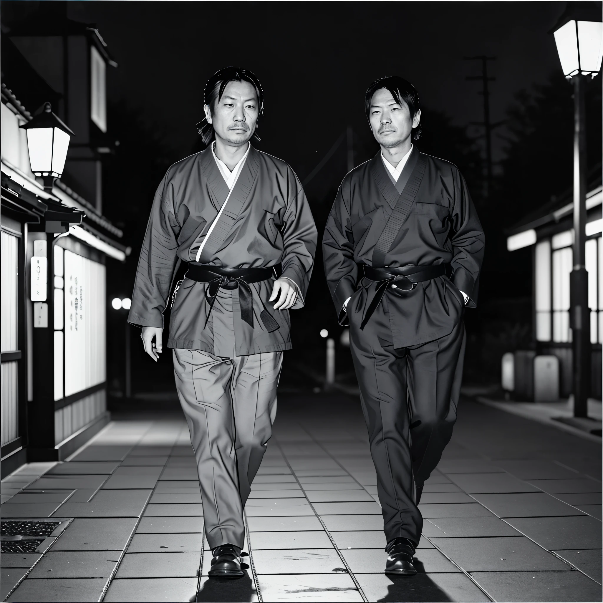 Musashi Miyamoto, walking, night