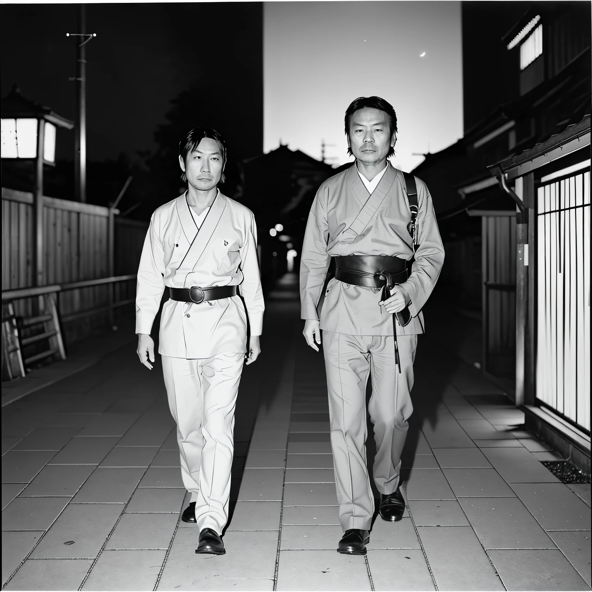 Musashi Miyamoto, walking, night