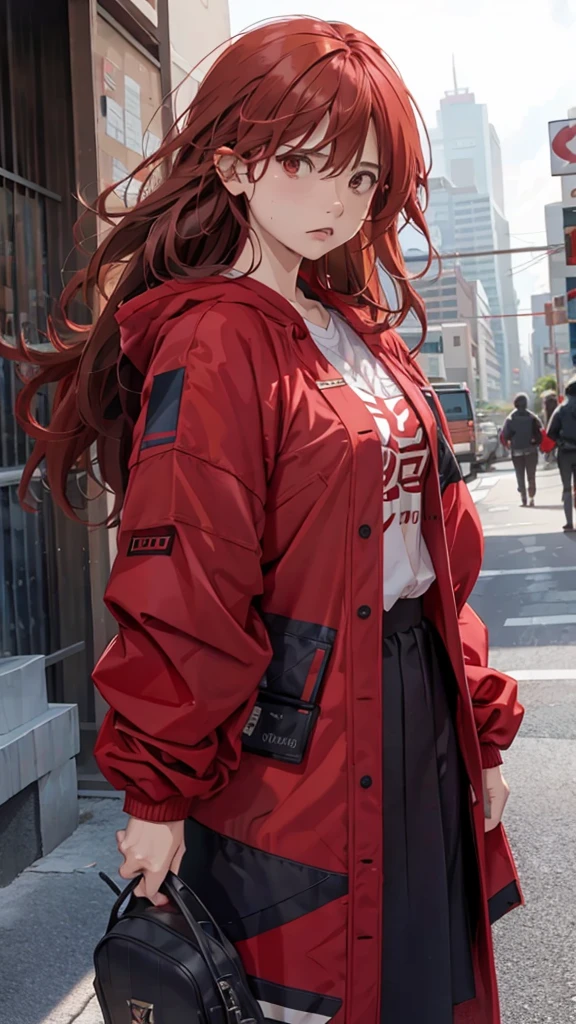 angry man ,red hair long