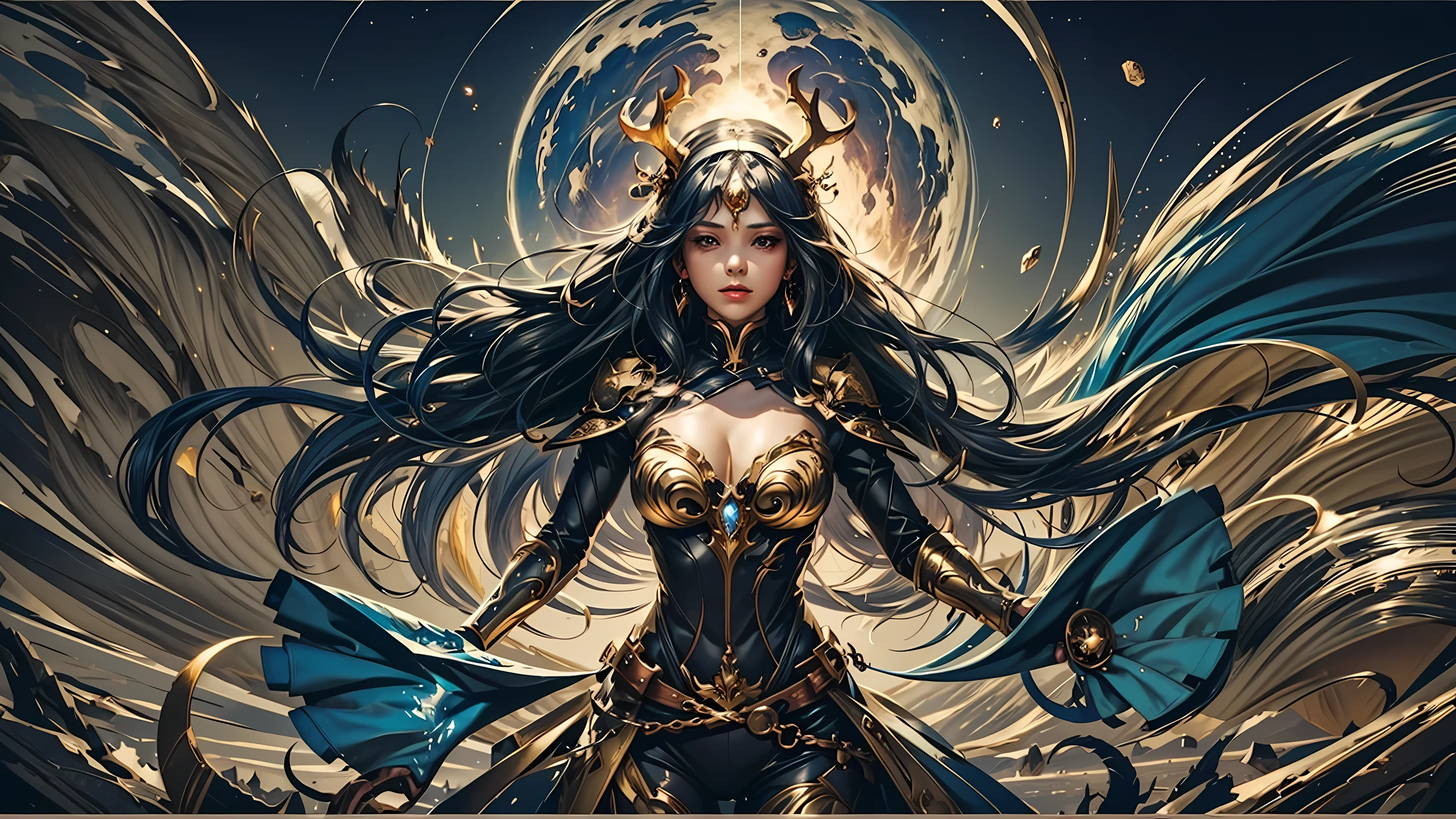 a close up of a woman with a sword and a sun in the background, epic fantasy digital art style, epic fantasy art style hd, epic fantasy art style, 2. 5 d cgi anime fantasy artwork, fantasy art style, anime fantasy artwork, anime fantasy illustration, epic fantasy style art, 4k fantasy art, style of artgerm, artgerm and wlop