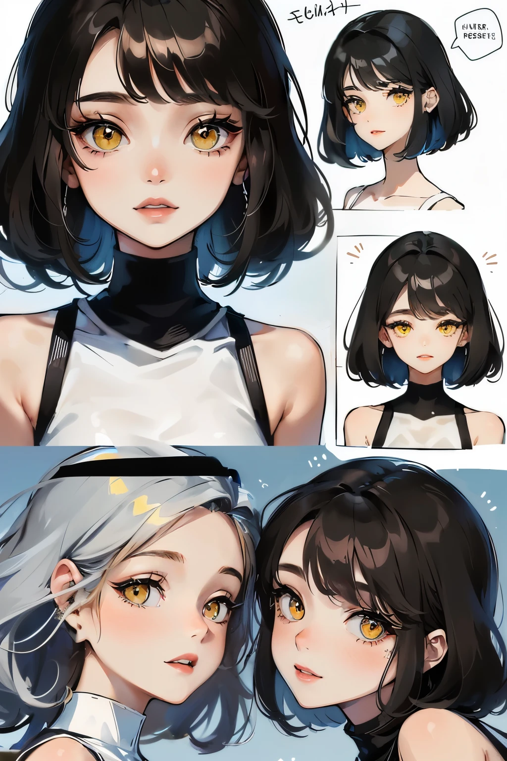 (best quality,highres:1.2),ultra-detailed,extremely detailed hair,shining white hair like fresh snow,long flowing hair,beautiful detailed eyes,beautiful detailed lips,pale skin,ethereal beauty,soft and delicate features,gentle and graceful smile,airy dress,magical atmosphere,soft and natural lighting,vivid colors,portrait
Explanation:
- (best quality,highres:1.2): Use the best quality image generation,This ensures that the quality of the generated images is high。
- ultra-detailed: Describe the details in the picture in detail,To get a more realistic effect。
- extremely detailed hair: Focus on describing the character's hair,To ensure that there is no random deformation of hair when generating images。
- shining white hair like fresh snow: Describes a character's hair as a shiny white,Like fresh snow。
- long flowing hair: Describes a person with long, flowing hair,Increase the dynamics of the picture。
- beautiful detailed eyes: Describe the character as having beautiful and detailed eyes,Ensure that eye details are clearly visible in the resulting images。
- beautiful detailed lips: Describes a person as having beautiful and detailed lips,Ensure that the details of the lips are visible in the generated image。
- pale skin: Describes a person's skin as pale,Increase the mystery of the character。
- ethereal beauty: Describes a character with an otherworldly beauty,Increase the mystery of the character。
- soft and delicate features: Describes a person's facial features as soft and delicate,Increase the softness of the character。
- gentle and graceful smile: Describes a person's smile as gentle and elegant,Increase the cheerful atmosphere of the picture。
- airy dress: Describes a person wearing a light, flowing dress,Increase the soft atmosphere of the picture。
- magical atmosphere: Describes a magical atmosphere in the picture,Increase the mystery of the picture。
- soft and natural lighting: Describe the use of soft and natural light,Increase the warmth of the picture。
- vivid colors: Use vivid and bright colors to describe the scene,Enhance the visual effect of the picture。
- portrait: Describe the entire picture mainly with portraits of people,Highlight the characteristics of the characters。