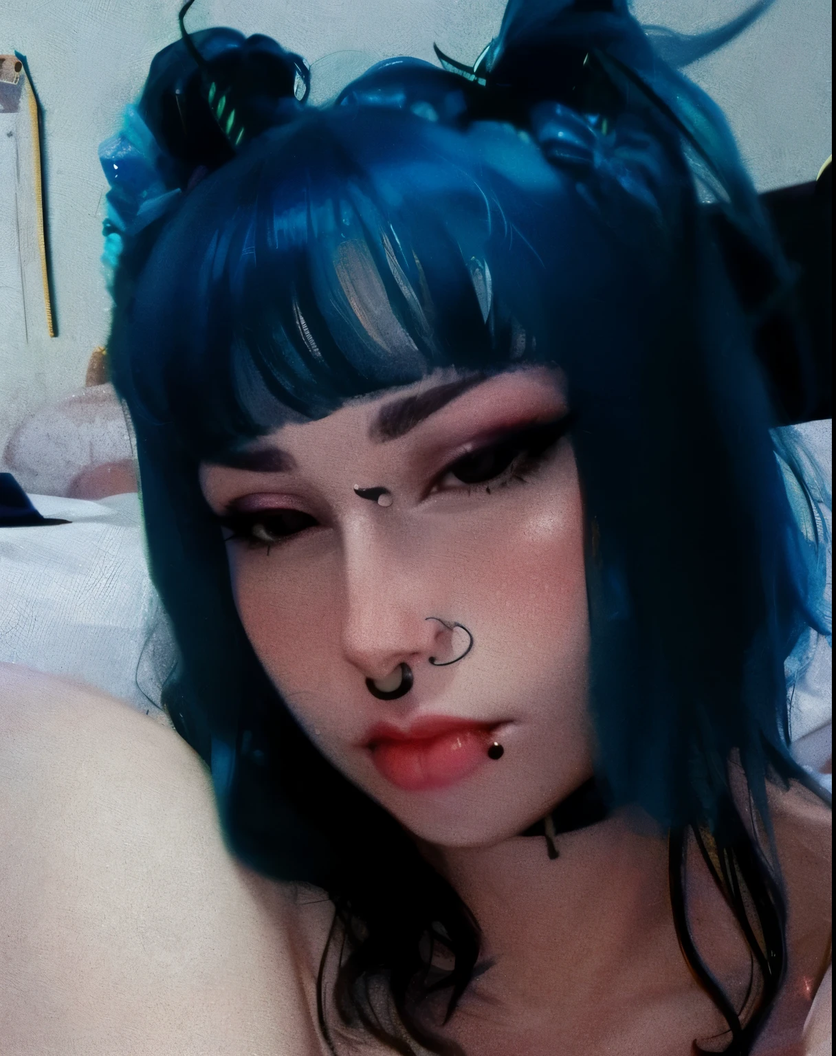 Garota mangá goth Spike piercing hannya