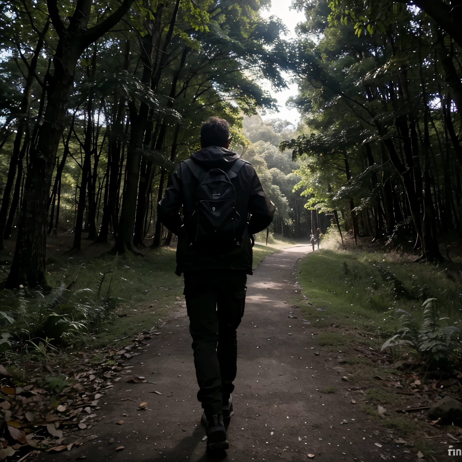 Crea un video de un alce saliendo de un bosque oscuro enojado atacando visto de frente