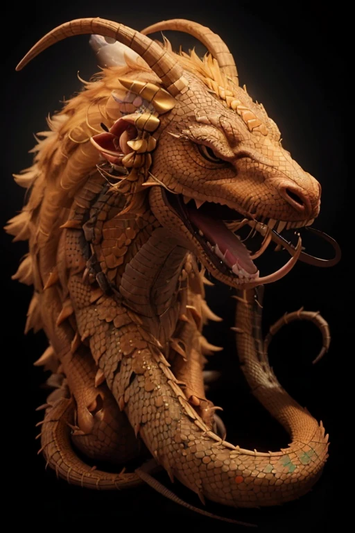 Scalie, Un gros plan, male anthro dragon, Detailed scales, les yeux rouges, cornes, sourire, dents pointues, gemme de front, (boucle d'oreille:1.2), elegant, photorealistic, 4k, 8K